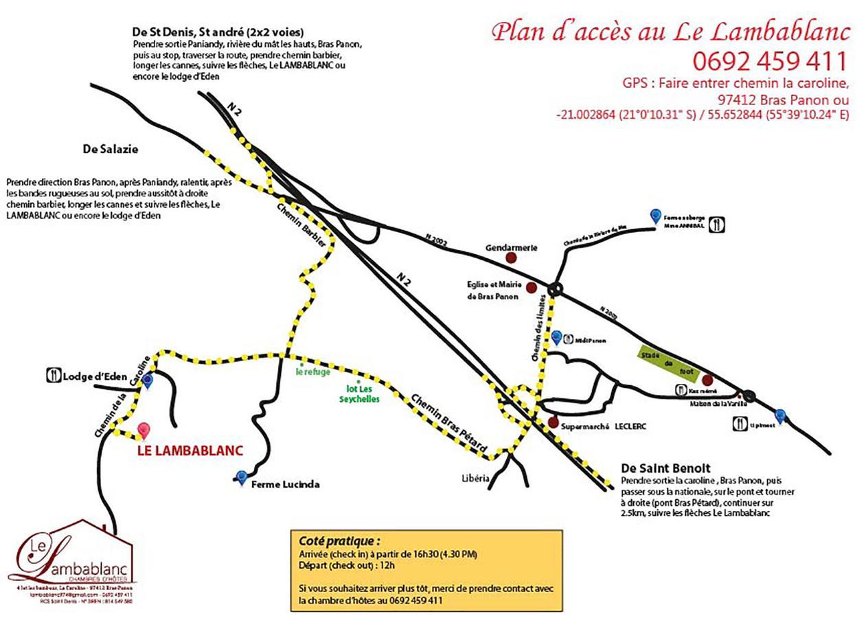 Le Lambablanc Bed & Breakfast Bras-Panon Ngoại thất bức ảnh